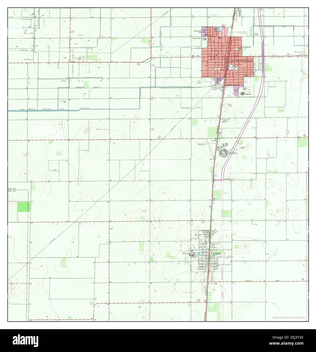 Raymondville, Texas, map 1956, 124000, United States of America by