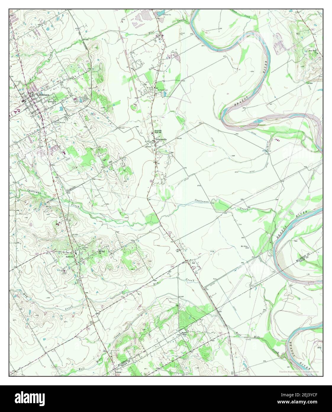 Robinson, Texas, map 1957, 124000, United States of America by