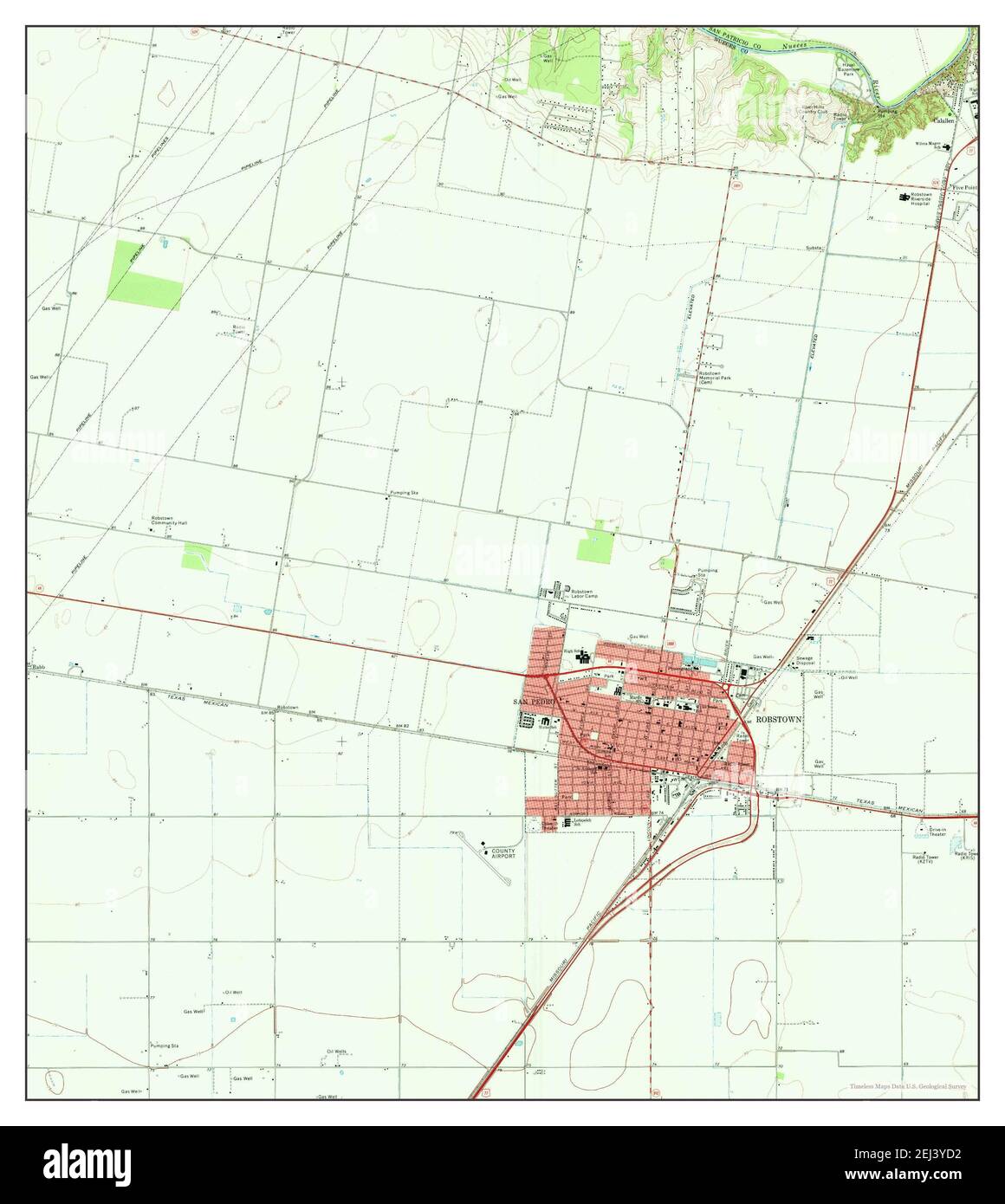 Robstown, Texas, map 1969, 124000, United States of America by