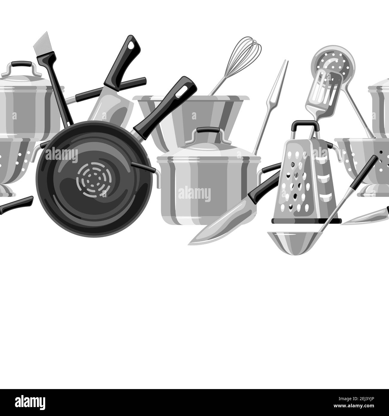Seamless pattern with kitchen utensils. Stock Vector