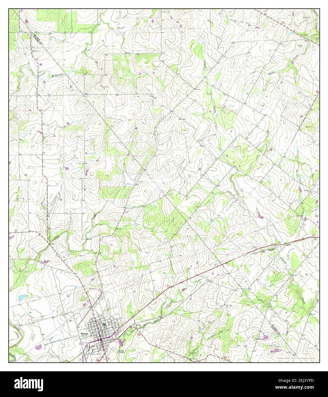 Runge, Texas, map 1963, 124000, United States of America by Timeless