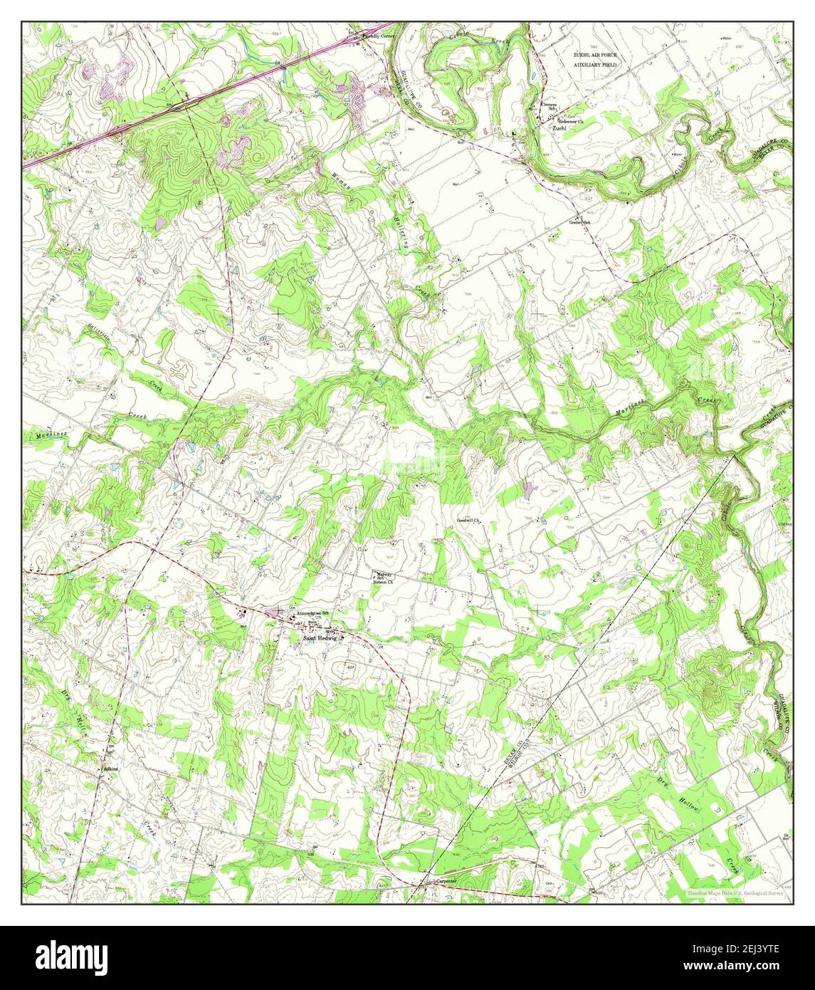 Saint Hedwig, Texas, map 1958, 1:24000, United States of America by Timeless Maps, data U.S. Geological Survey Stock Photo