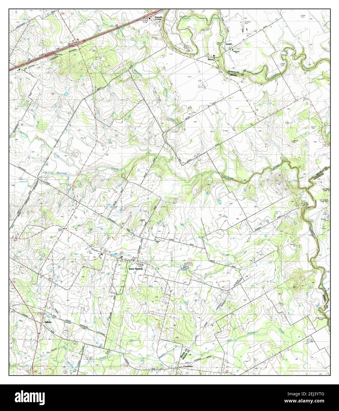Saint Hedwig, Texas, map 1992, 1:24000, United States of America by Timeless Maps, data U.S. Geological Survey Stock Photo