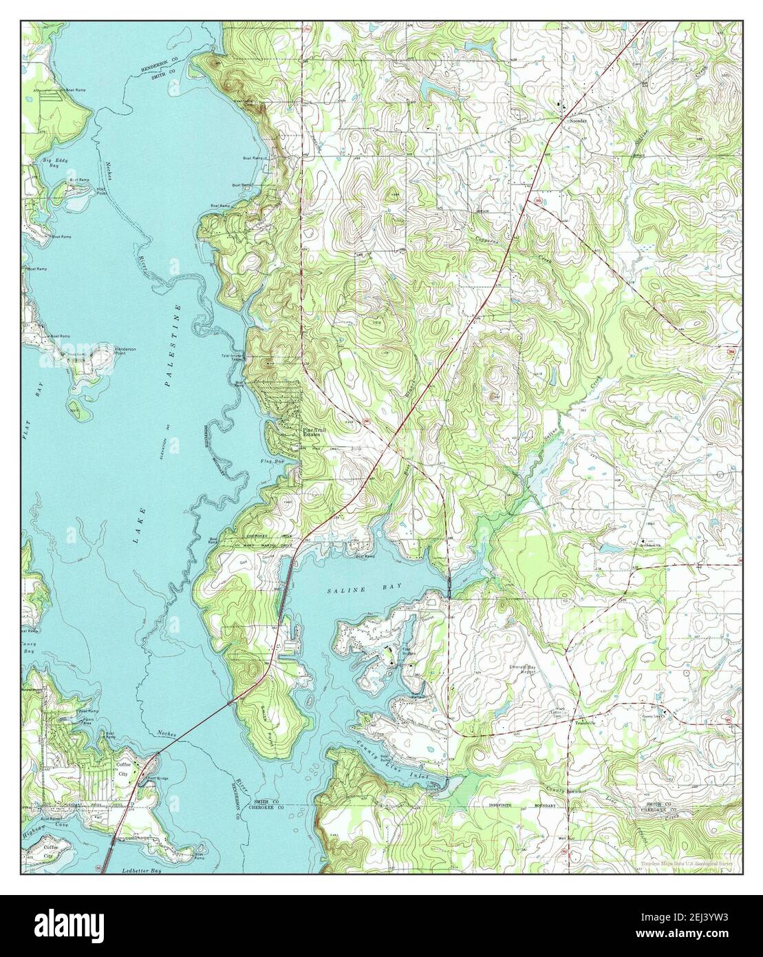 Saline Bay, Texas, map 1973, 124000, United States of America by