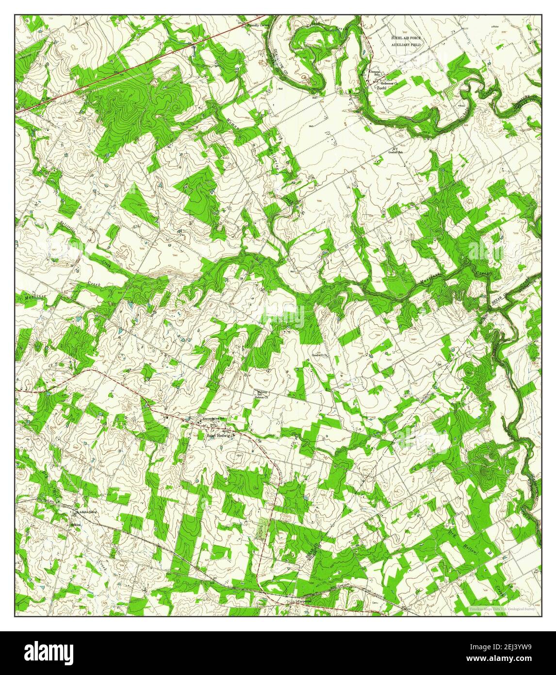 Saint Hedwig, Texas, map 1958, 1:24000, United States of America by Timeless Maps, data U.S. Geological Survey Stock Photo