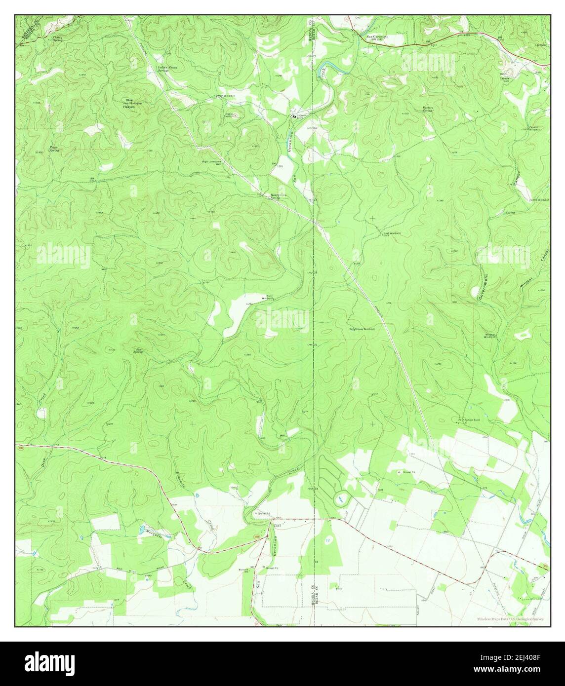 San Geronimo, Texas, map 1970, 124000, United States of America by