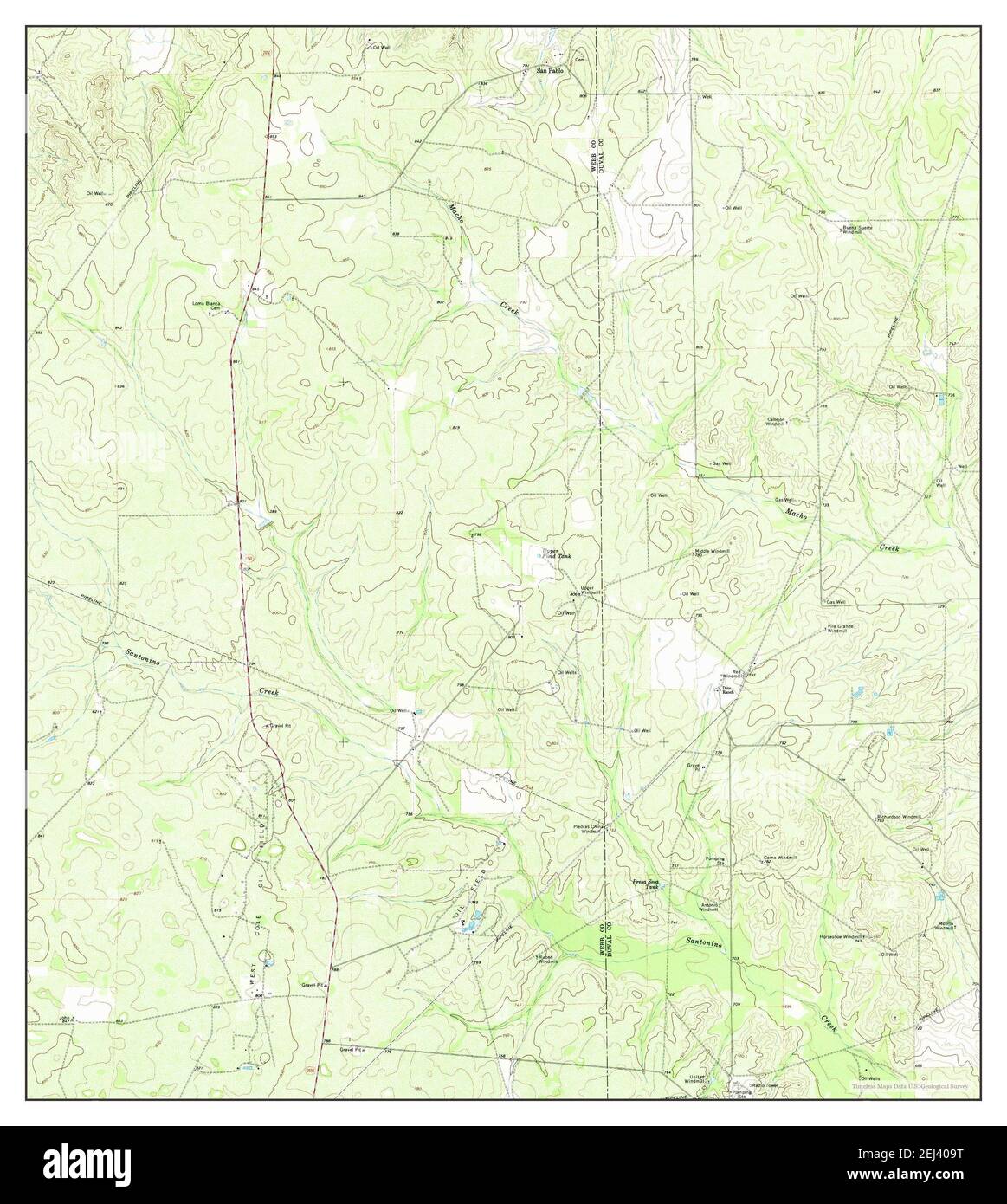San Pablo, Texas, map 1968, 1:24000, United States of America by Timeless Maps, data U.S. Geological Survey Stock Photo