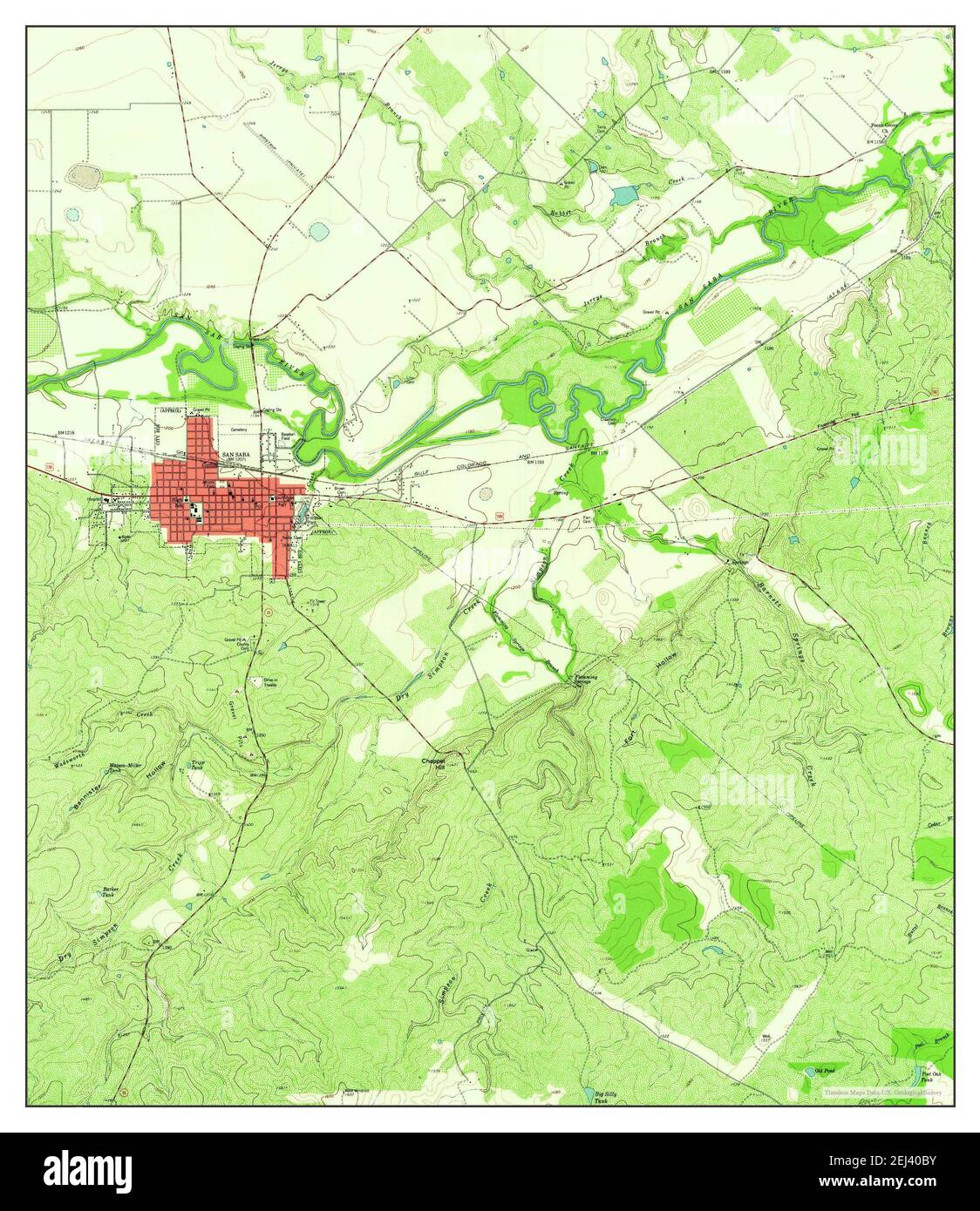 San Saba, Texas, map 1959, 124000, United States of America by