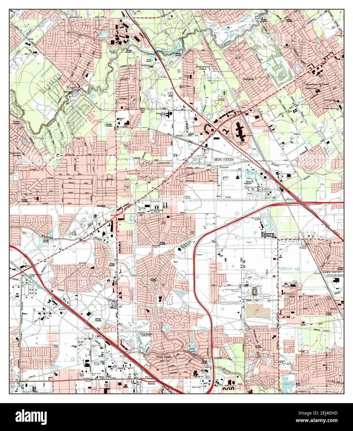 Satsuma, Texas, map 1995, 124000, United States of America by Timeless
