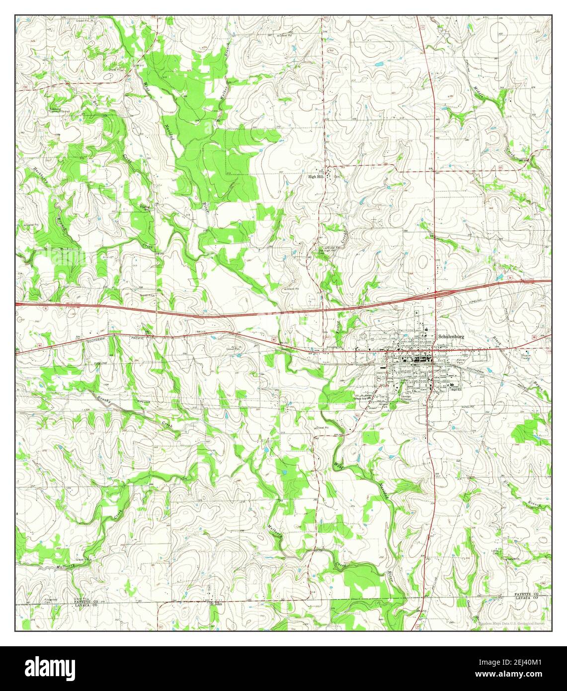 Schulenburg, Texas, map 1965, 124000, United States of America by