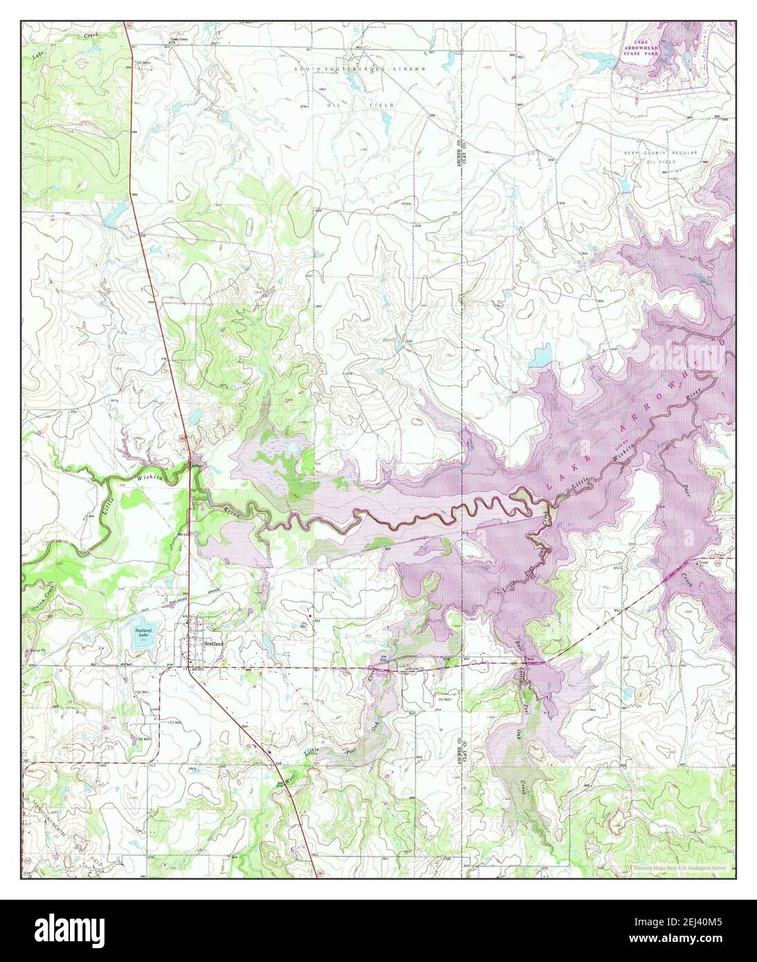 Scotland, Texas, map 1963, 124000, United States of America by