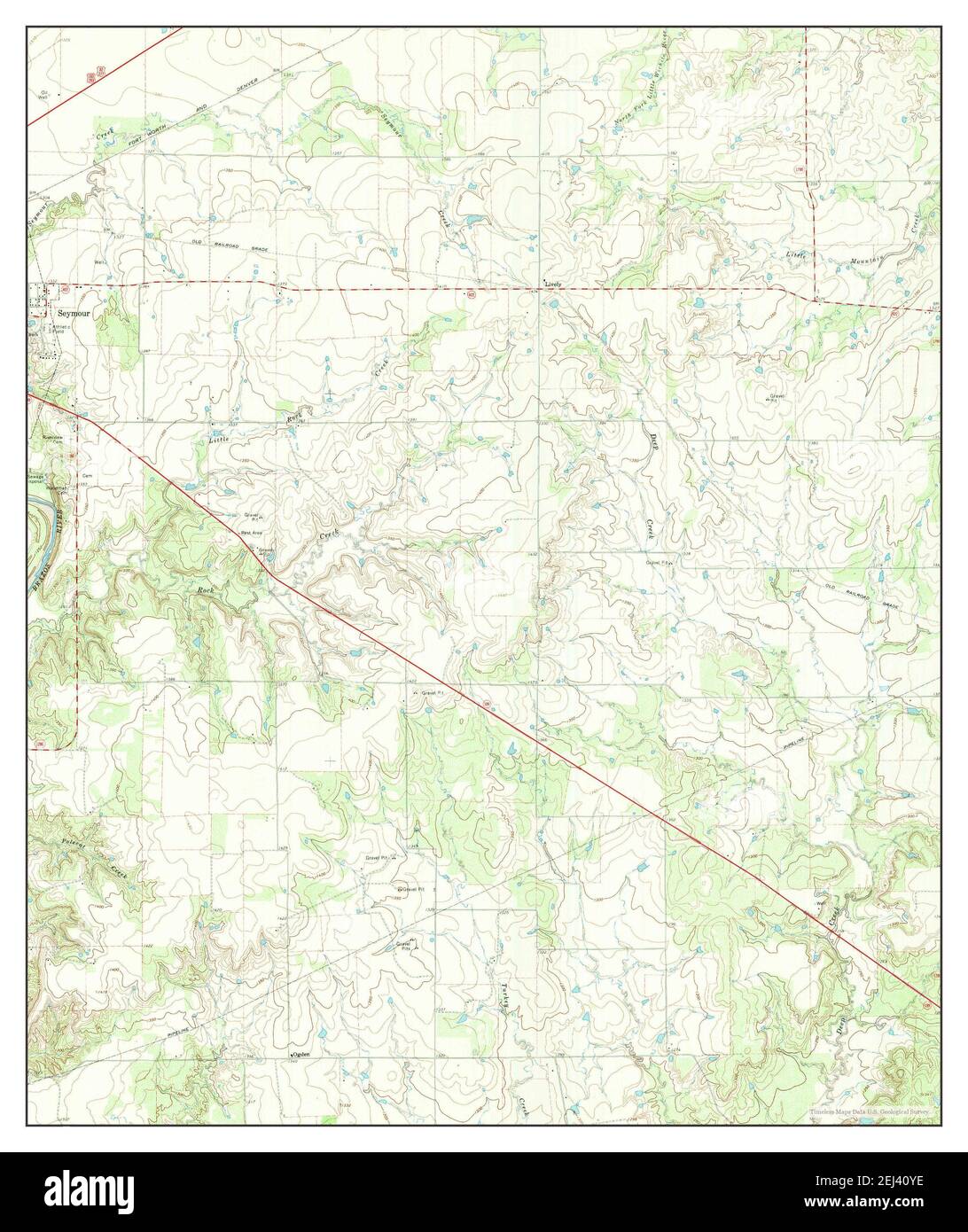 Seymour East, Texas, map 1966, 124000, United States of America by