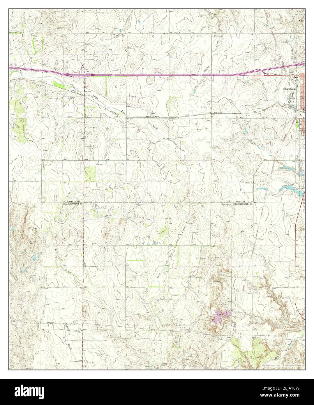 Shamrock West, Texas, map 1963, 124000, United States of America by