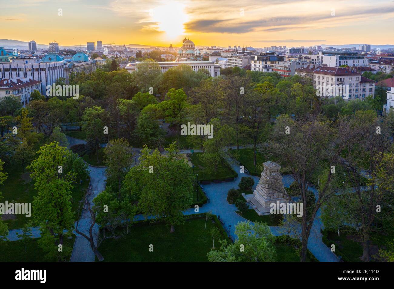 Aerial view of the national library of saint Cyril and Methodius in Sofia, Bulgaria Stock Photo