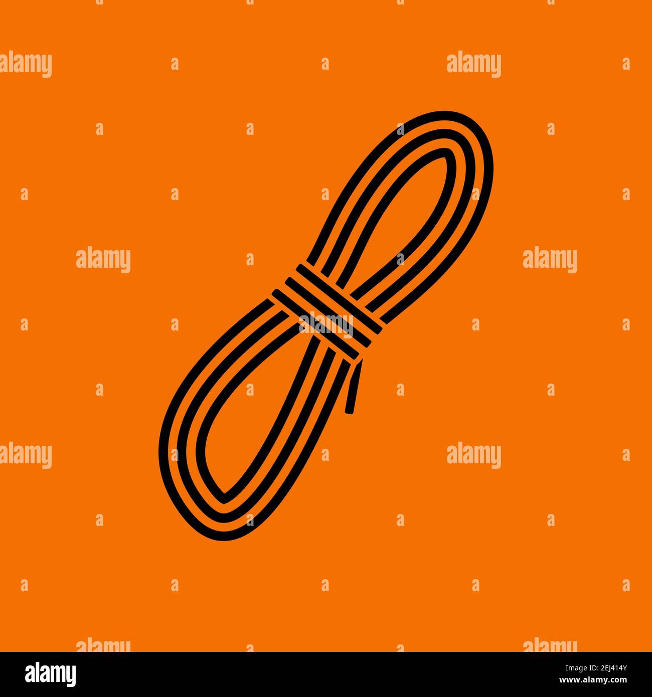 Climbing Rope Icon. Black on Orange Background. Vector Illustration ...