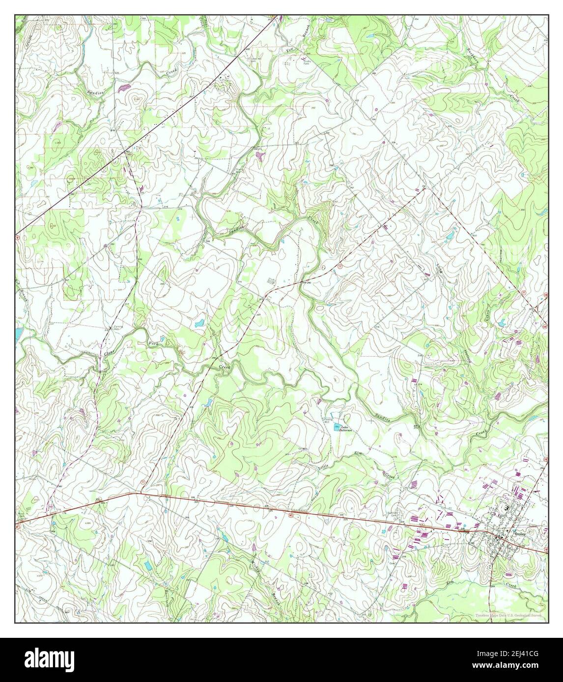 Smiley, Texas, map 1962, 124000, United States of America by Timeless