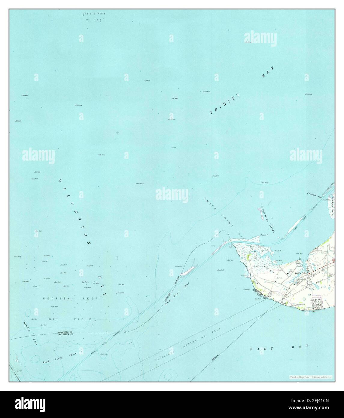 Smith Point, Texas, map 1961, 124000, United States of America by