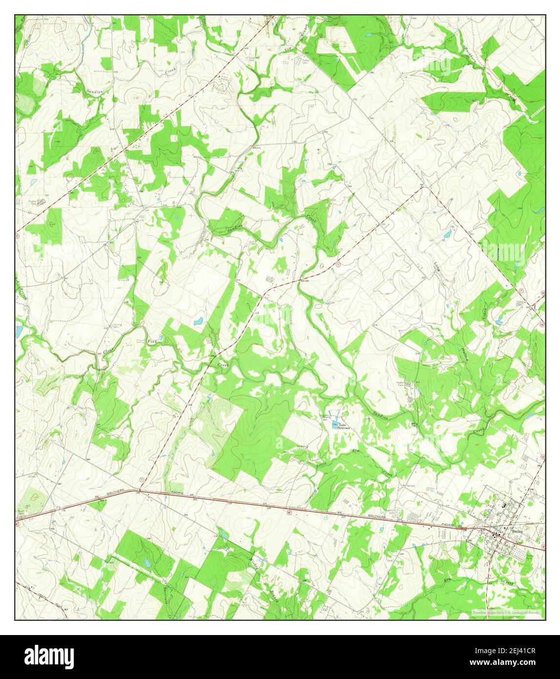 Smiley, Texas, map 1962, 124000, United States of America by Timeless
