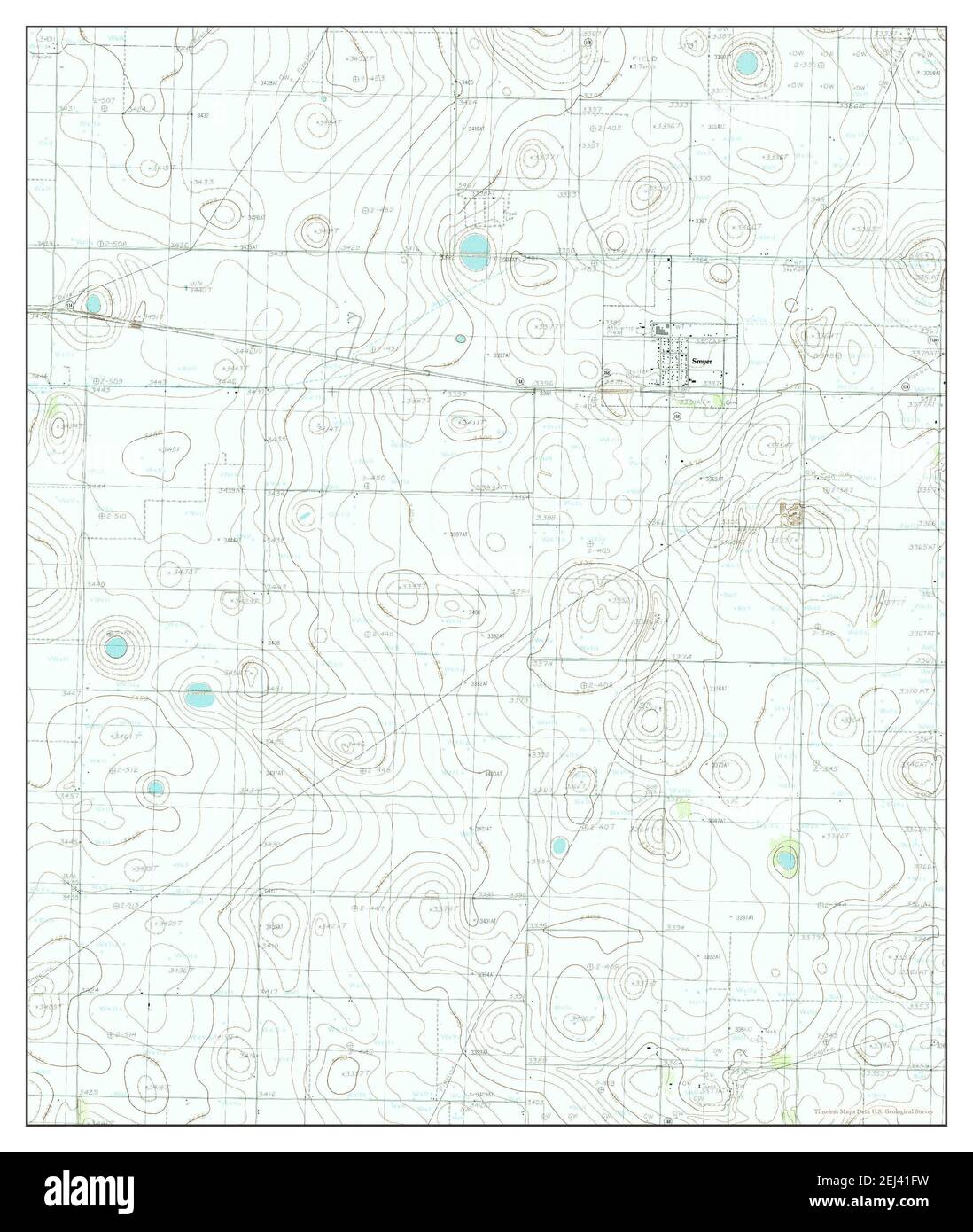 Smyer, Texas, map 1985, 124000, United States of America by Timeless