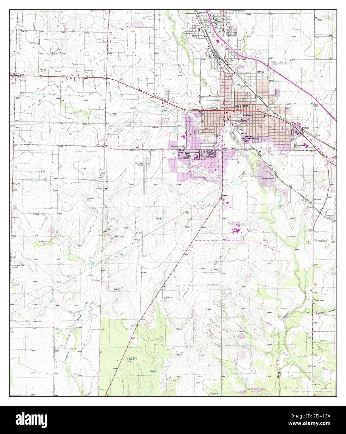 Snyder, Texas, map 1952, 124000, United States of America by Timeless Maps, data U.S