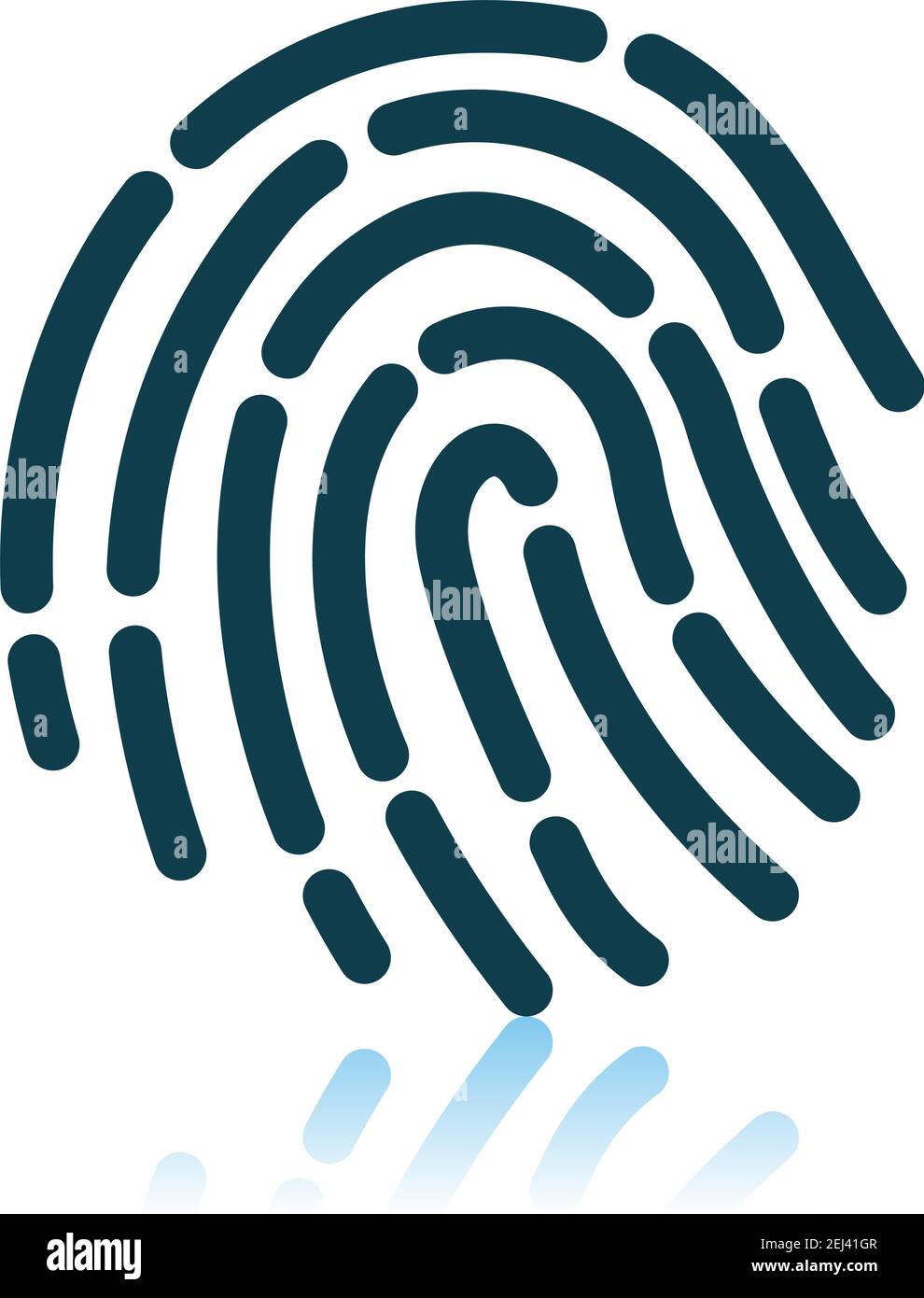 Fingerprint Icon. Shadow Reflection Design. Vector Illustration. Stock Vector