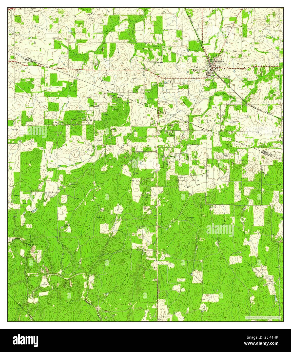 Somerset, Texas, map 1958, 124000, United States of America by