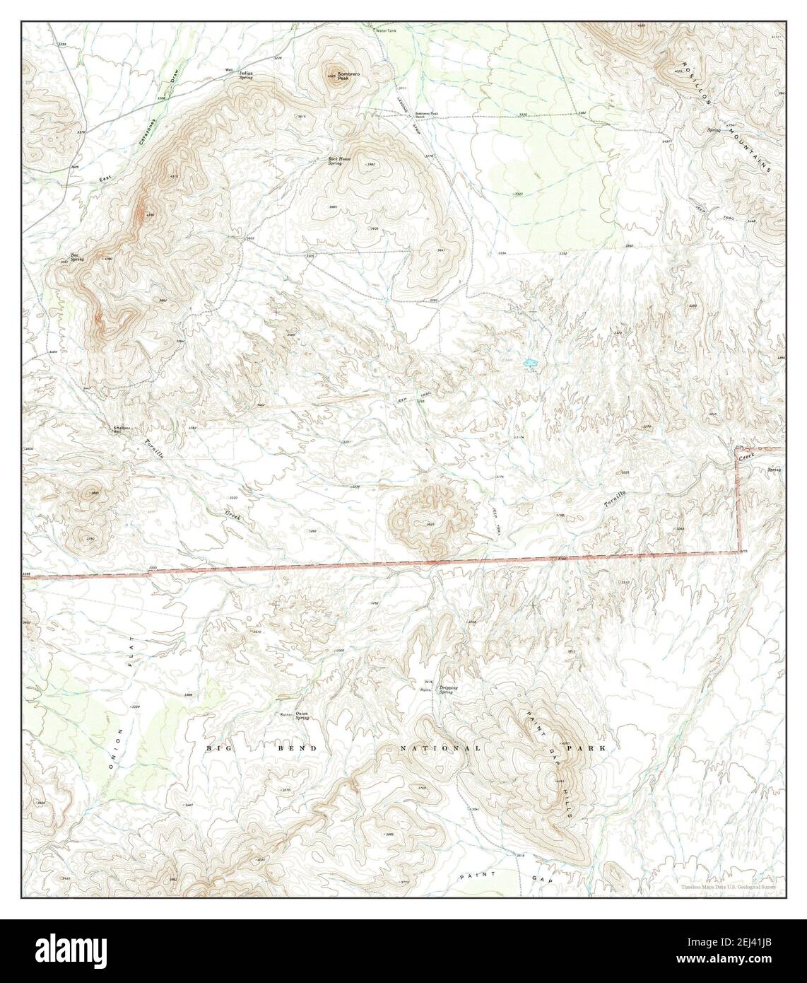 Sombrero Peak, Texas, map 1971, 1:24000, United States of America by Timeless Maps, data U.S. Geological Survey Stock Photo