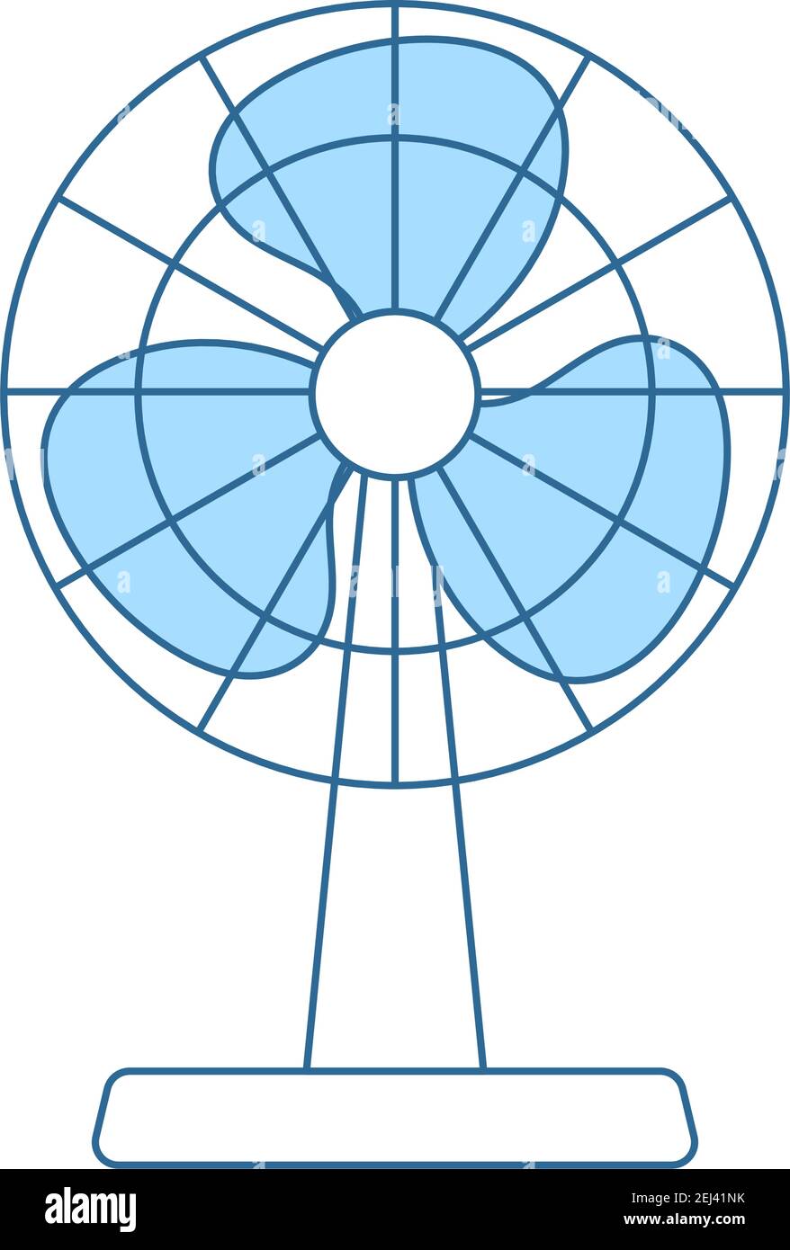 Electric Fan Icon. Thin Line With Blue Fill Design. Vector Illustration ...
