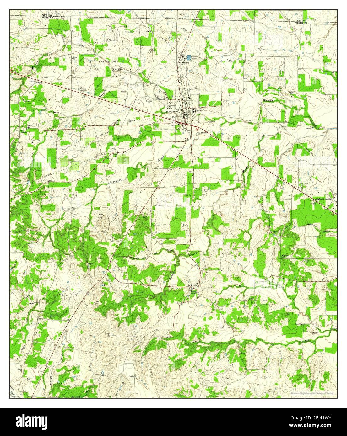 Springtown, Texas, map 1958, 124000, United States of America by