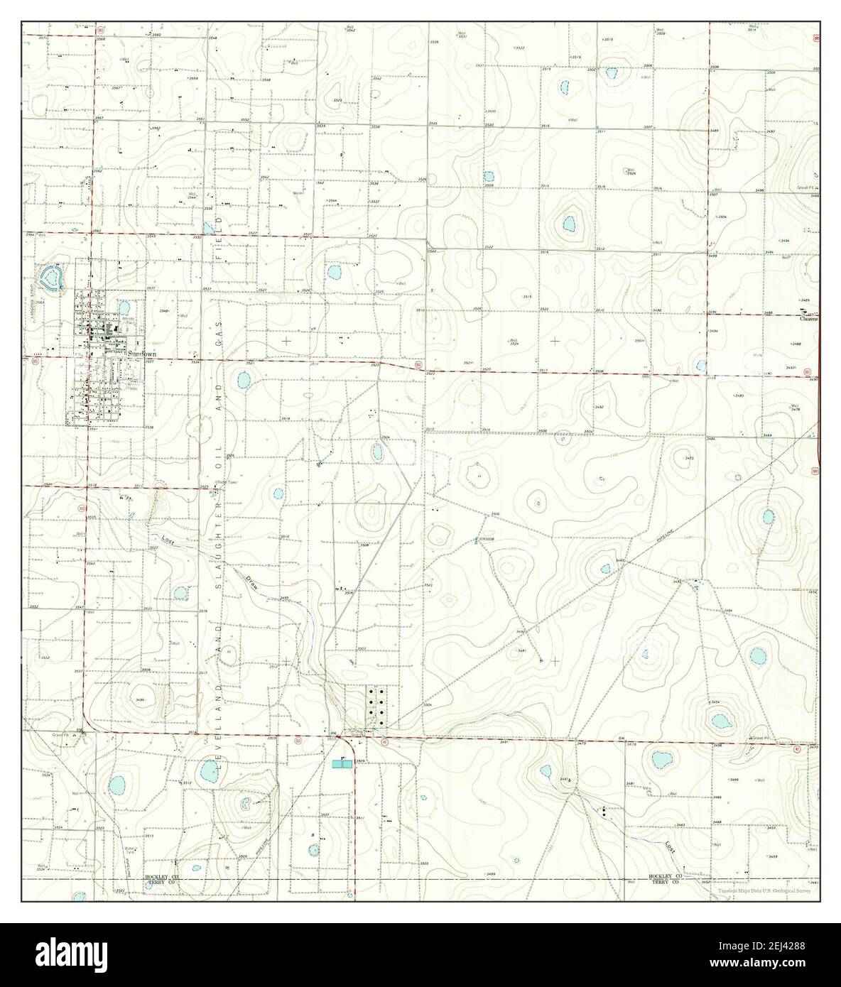 Sundown, Texas, map 1965, 124000, United States of America by Timeless