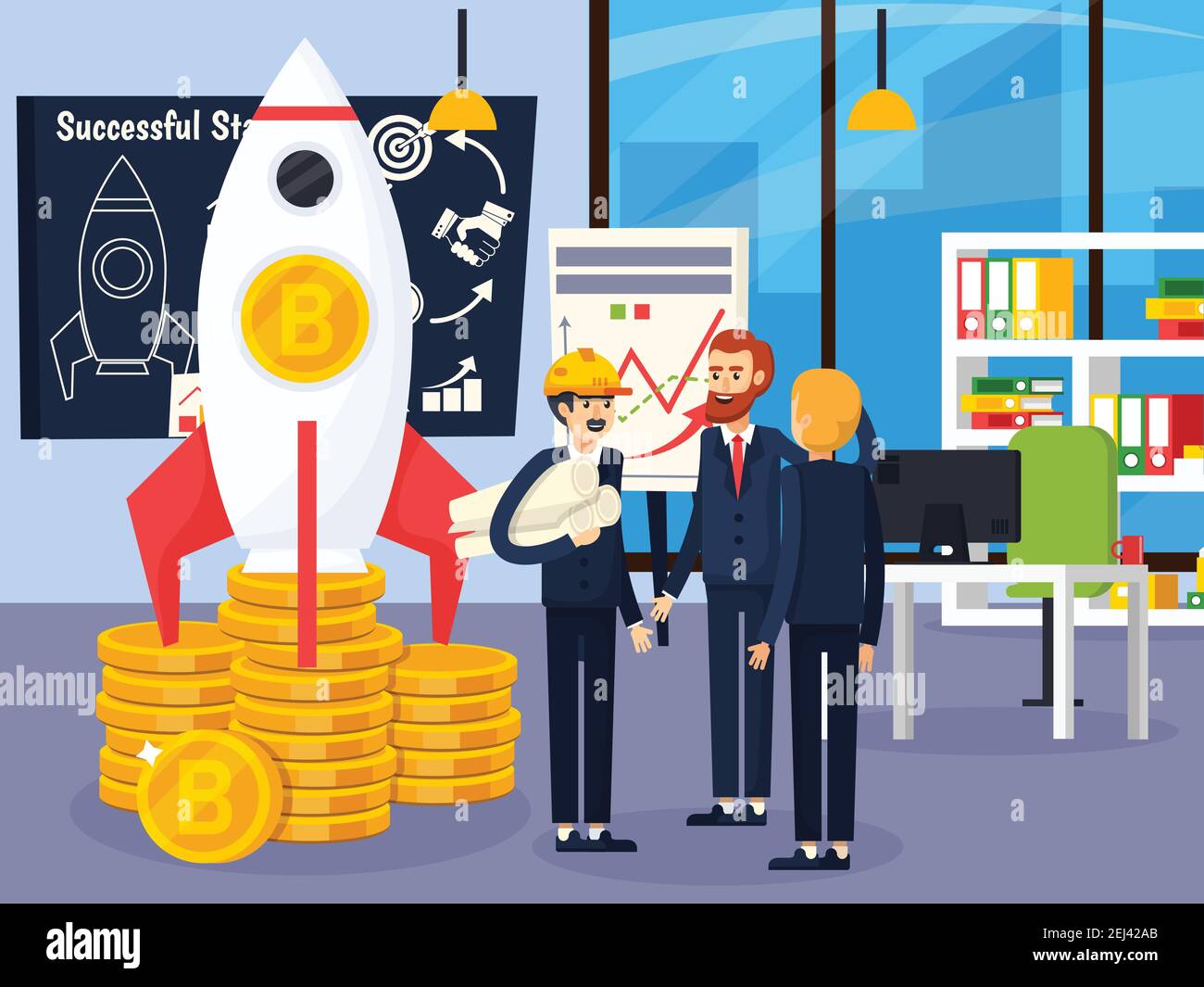 Blockchain orthogonal design concept with group of young people involved in successful  startup of cryptocurrency mining vector illustration Stock Vector Image &  Art - Alamy