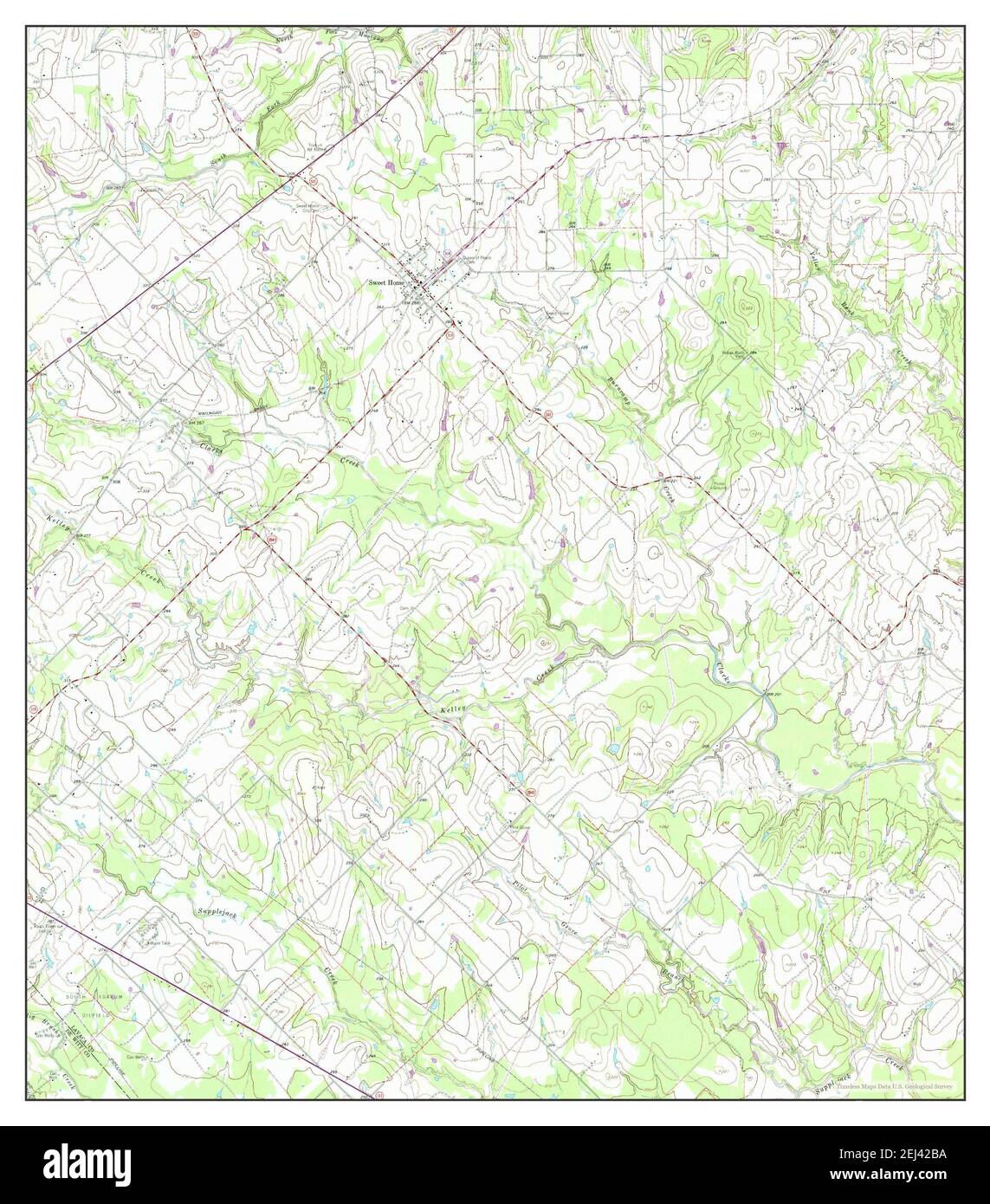 Sweet Home, Texas, map 1963, 124000, United States of America by