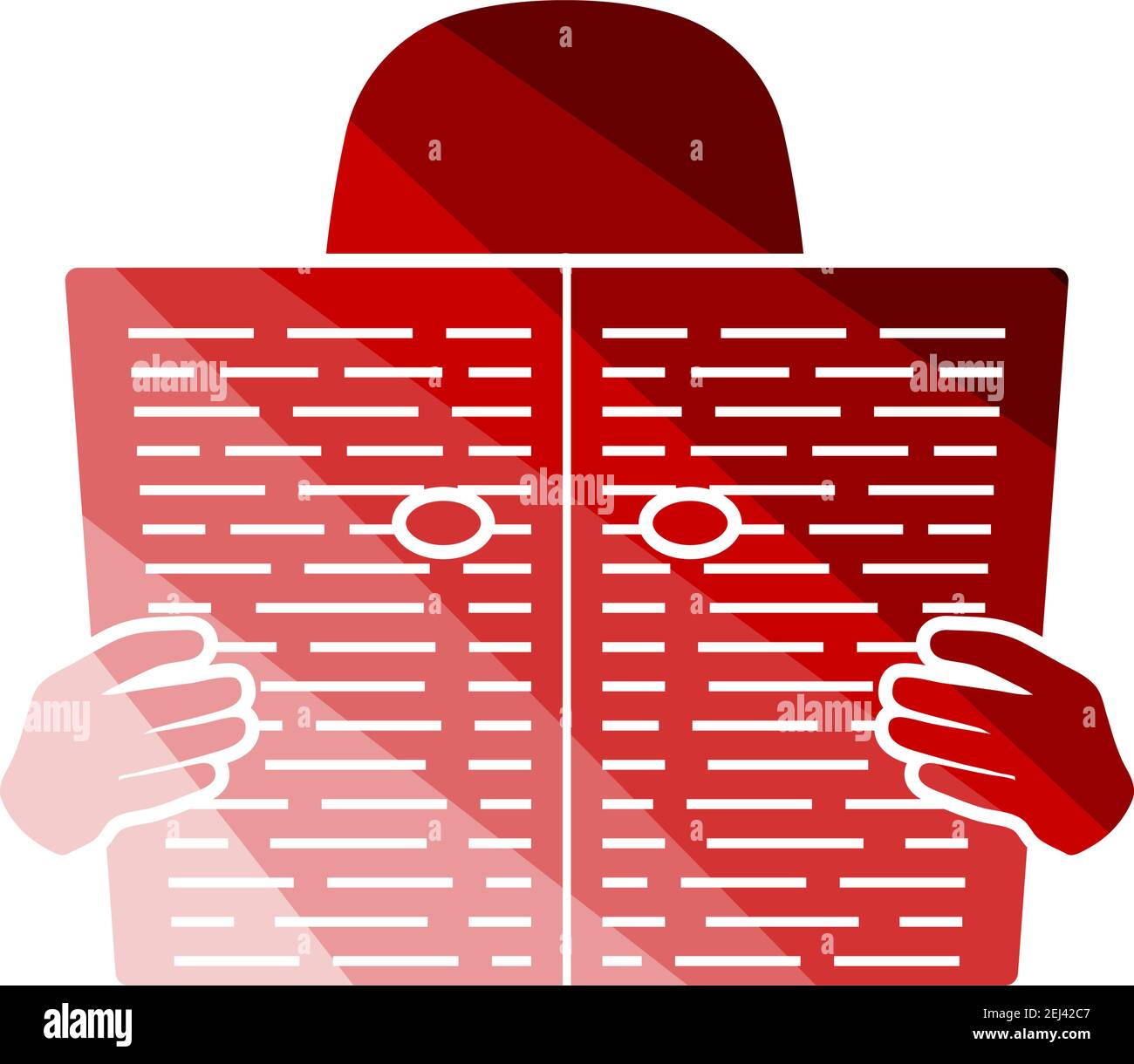 Newspaper Hole Icon. Flat Color Ladder Design. Vector Illustration