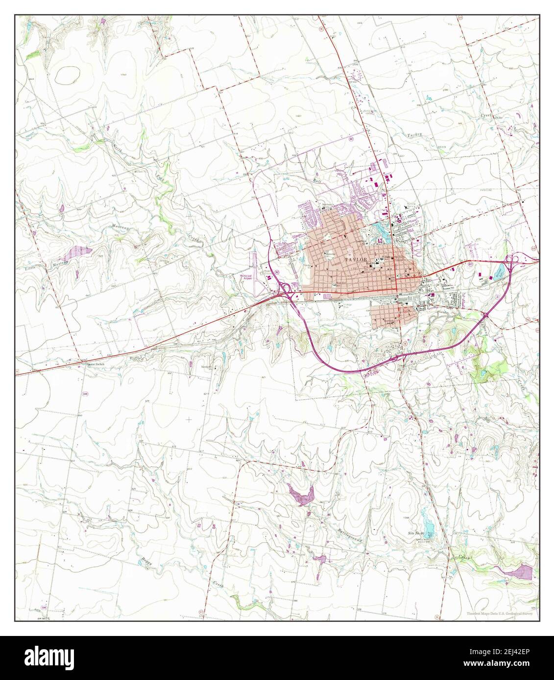 Taylor, Texas, map 1964, 124000, United States of America by Timeless Maps, data U.S