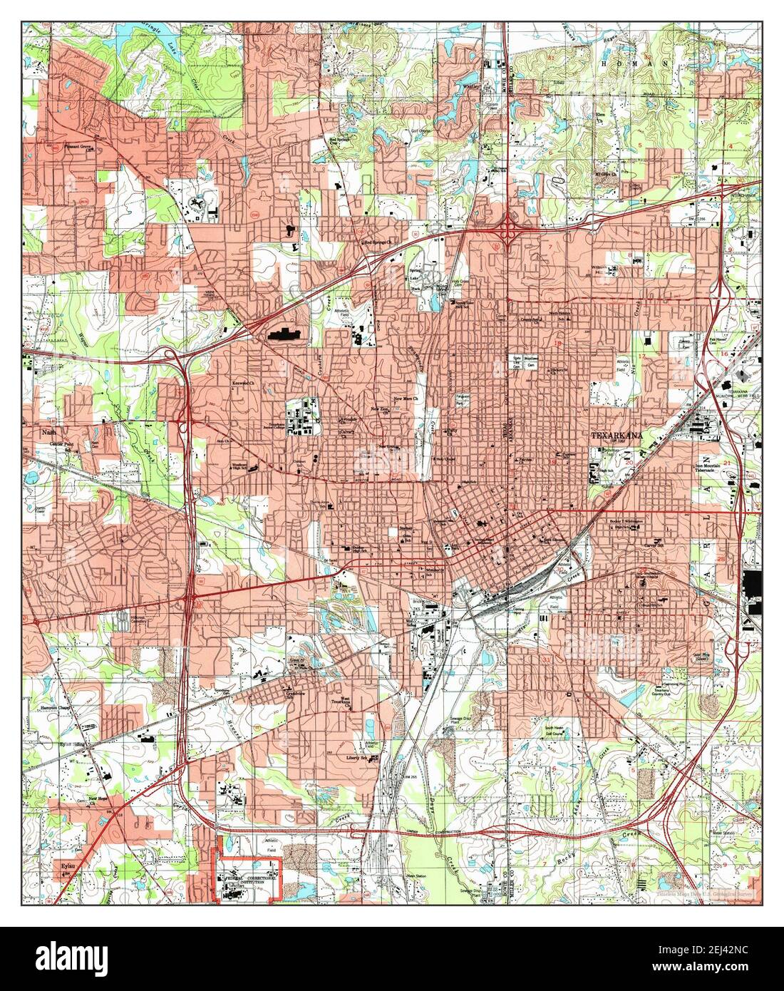 Texarkana, Texas, map 2001, 1:24000, United States of America by Timeless Maps, data U.S. Geological Survey Stock Photo