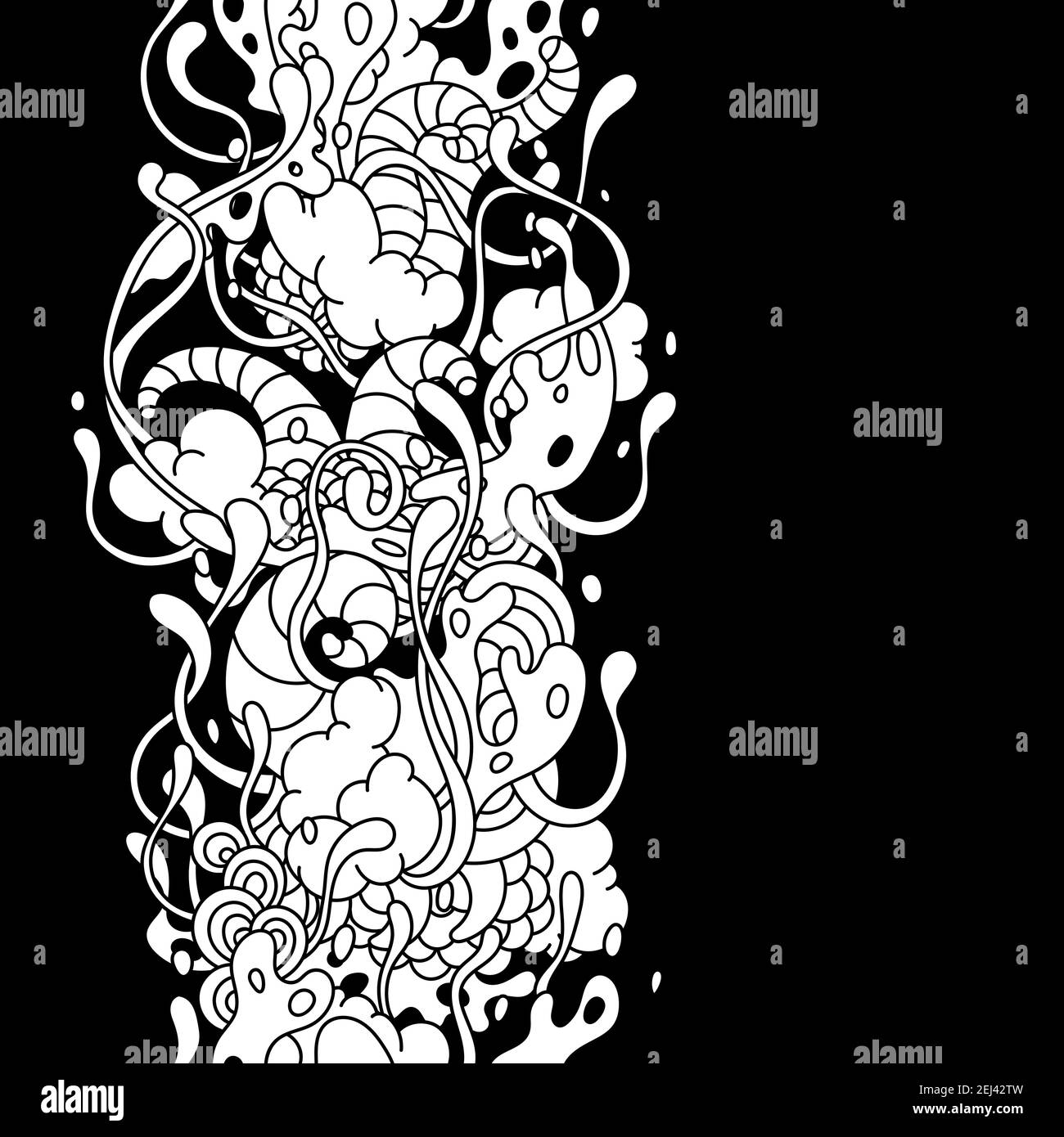 Seamless pattern with slime and tentacles. Stock Vector