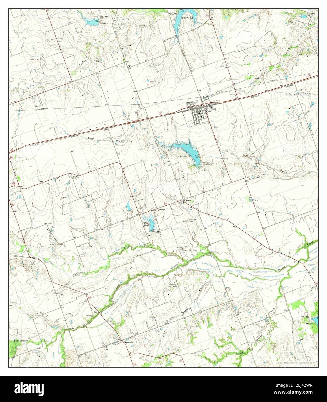 Thrall, Texas, map 1964, 124000, United States of America by Timeless