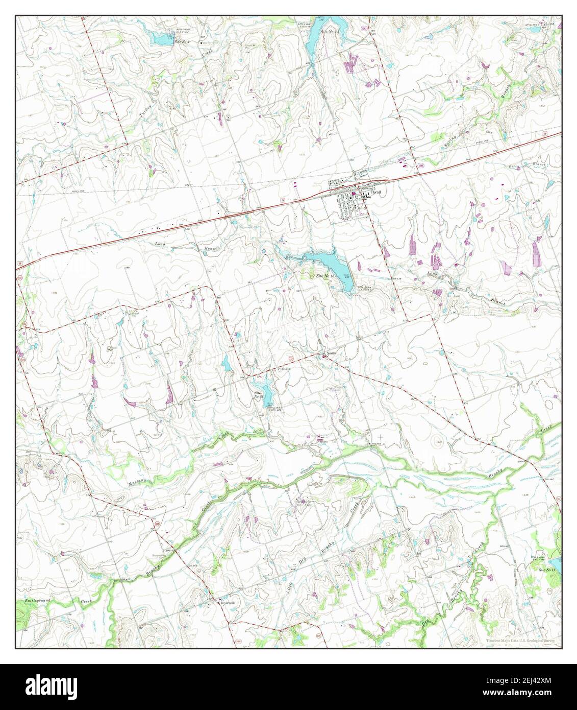 Thrall, Texas, map 1964, 124000, United States of America by Timeless