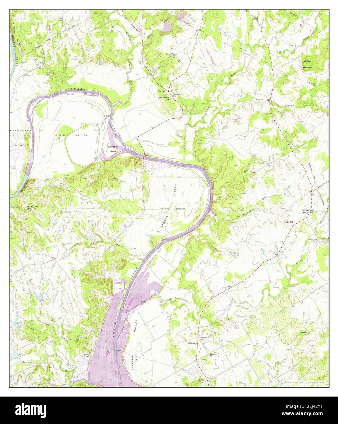 Tin Top, Texas, map 1959, 124000, United States of America by Timeless