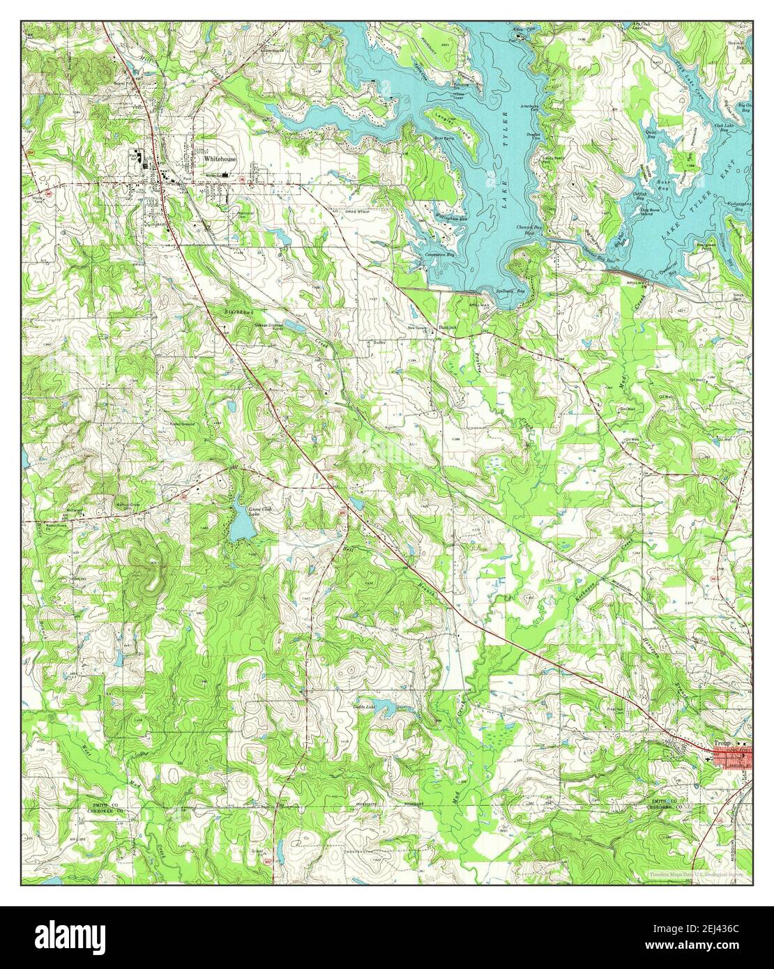 Troup West, Texas, map 1973, 124000, United States of America by