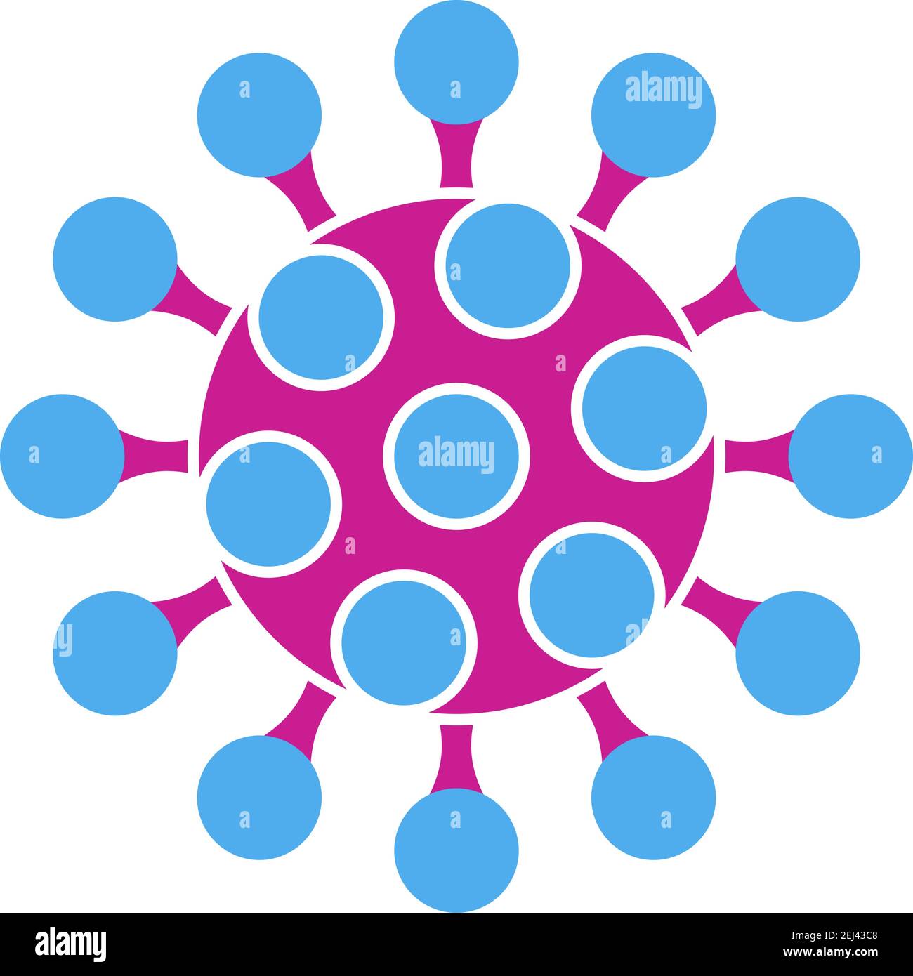 Coronavirus Molecule Icon. Flat Color Design. Vector Illustration Stock ...