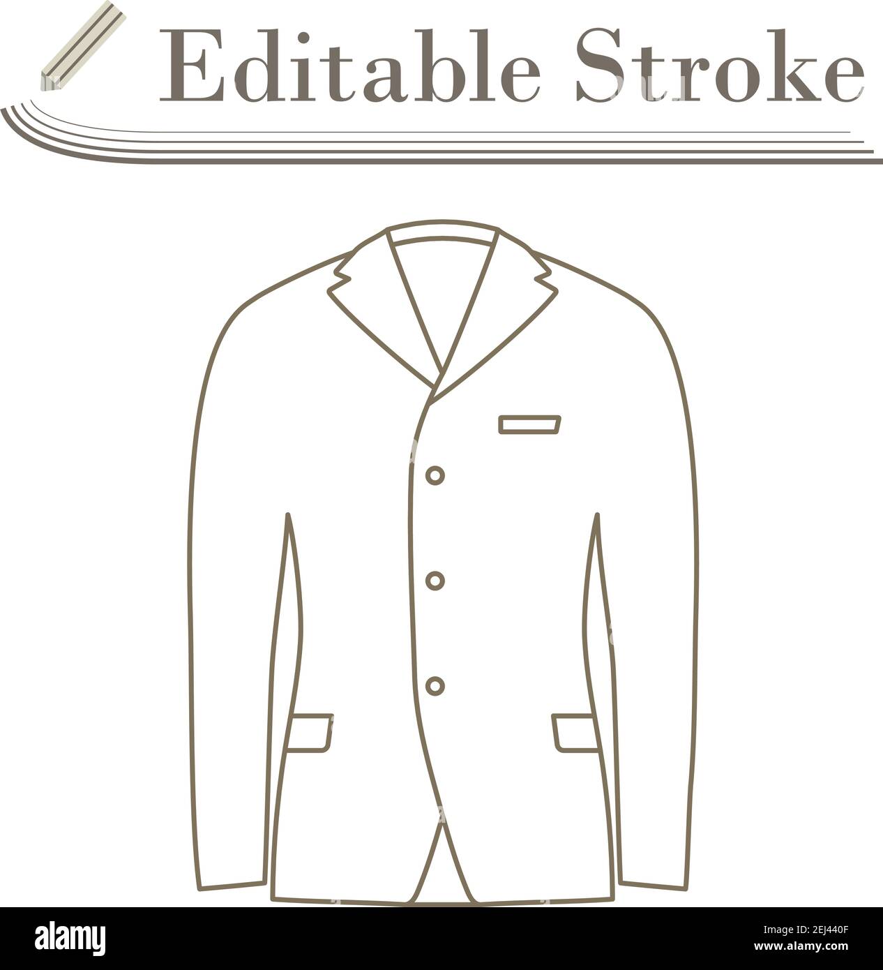 Business Suit Icon. Editable Stroke Simple Design. Vector Illustration ...