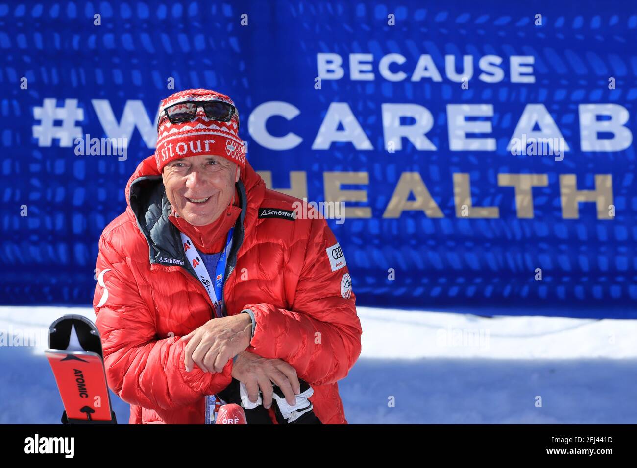 Fis Alpine World Ski Championships 21 Cortina Cortina D Ampezzo Italy On February 21 Women S Slalom Event Peter Schrocksnadel President Of The Austrian Ski Federation Osv Photo By Pierre Teyssot Espa Cal Sport Media Sipa