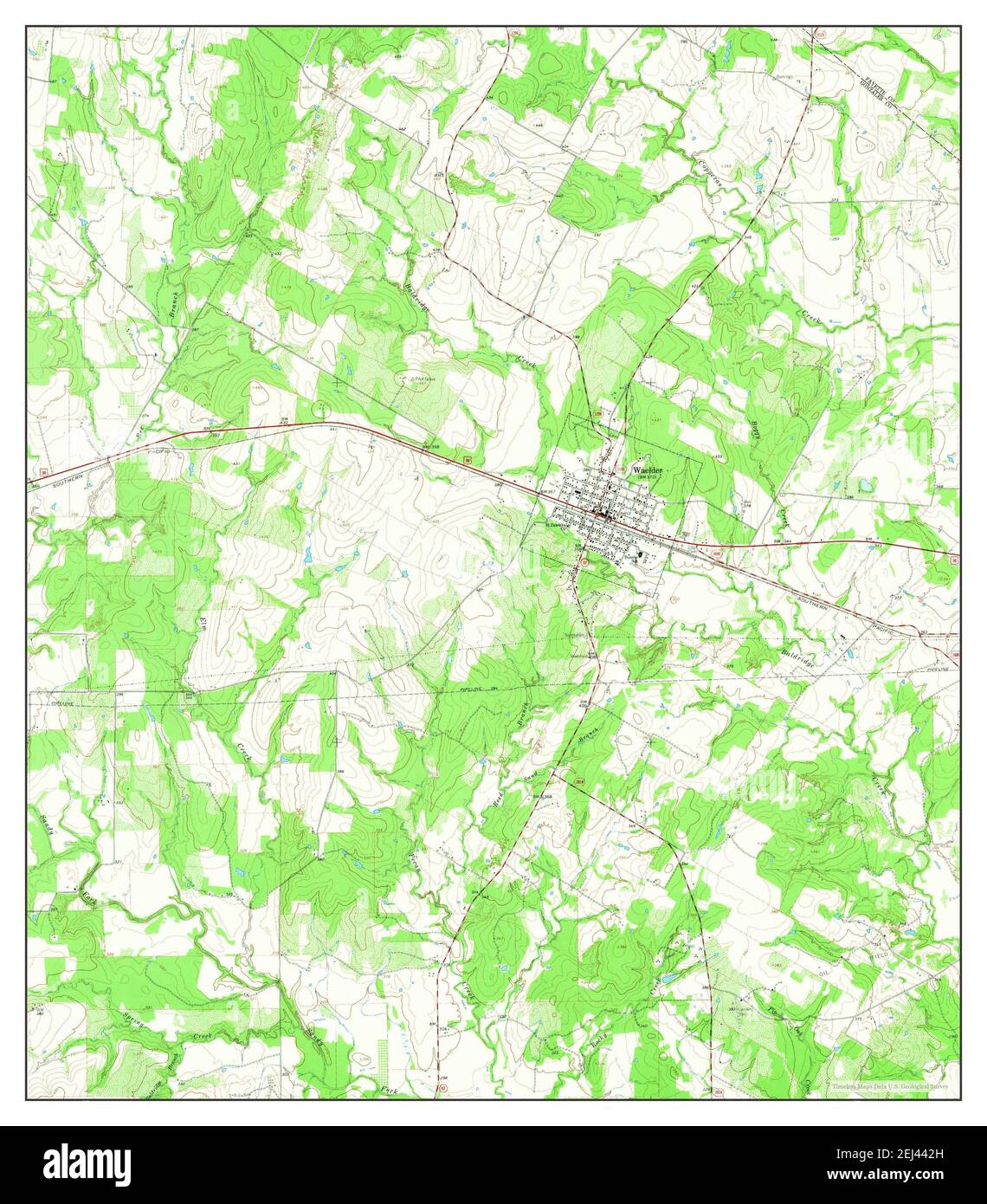 Waelder, Texas, map 1964, 124000, United States of America by Timeless