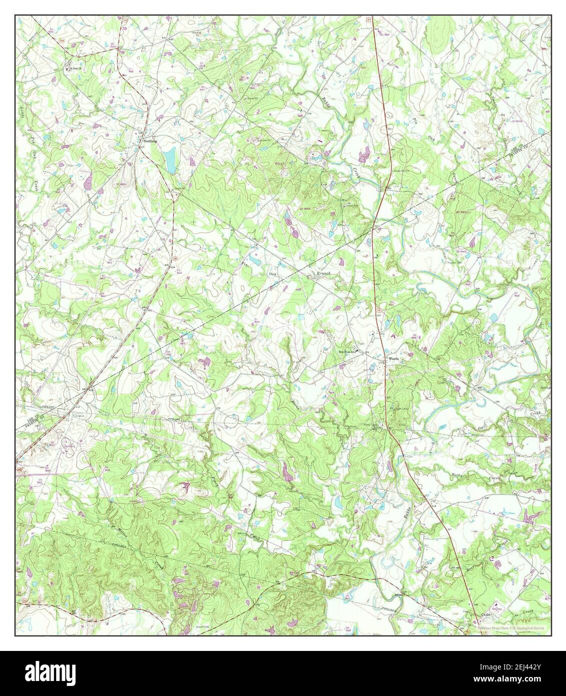 Warda, Texas, map 1962, 124000, United States of America by Timeless