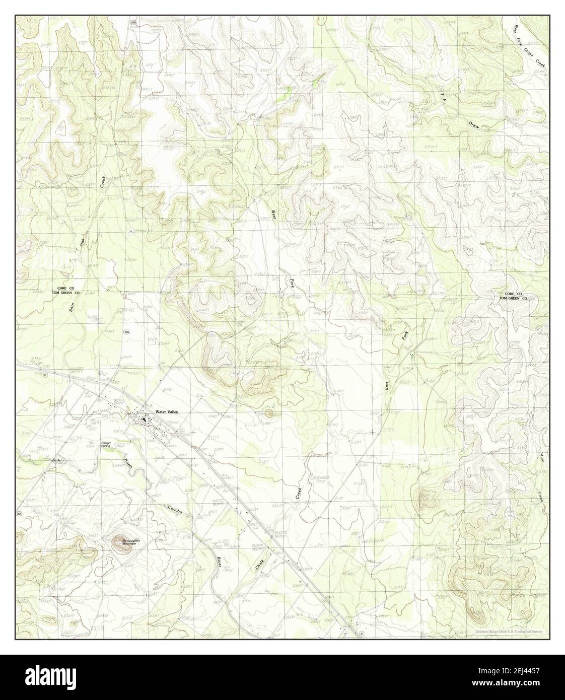 Water Valley, Texas, map 1984, 124000, United States of America by