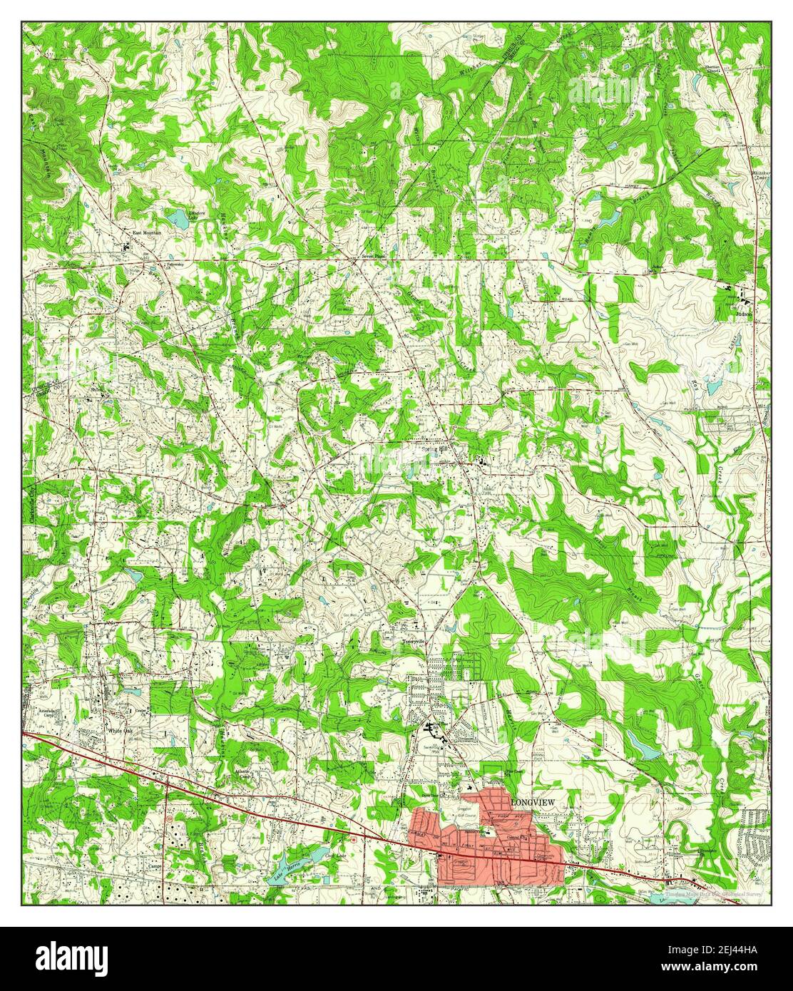 White Oak, Texas, map 1960, 124000, United States of America by