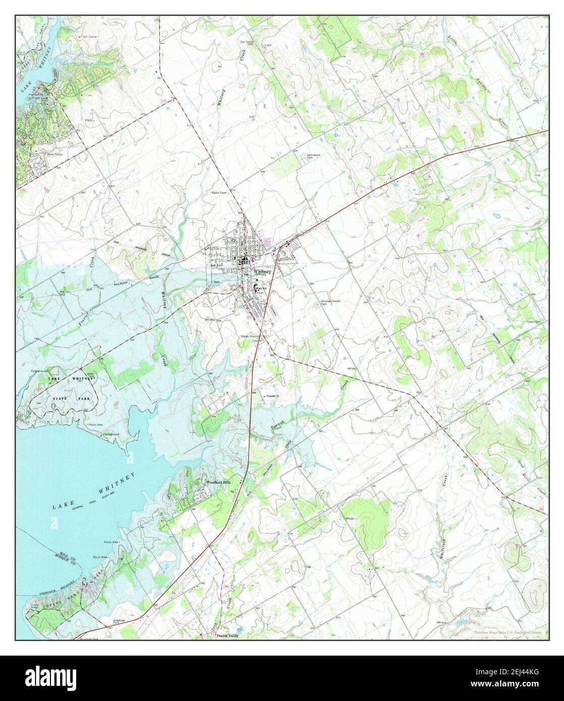 Whitney, Texas, map 1966, 124000, United States of America by Timeless