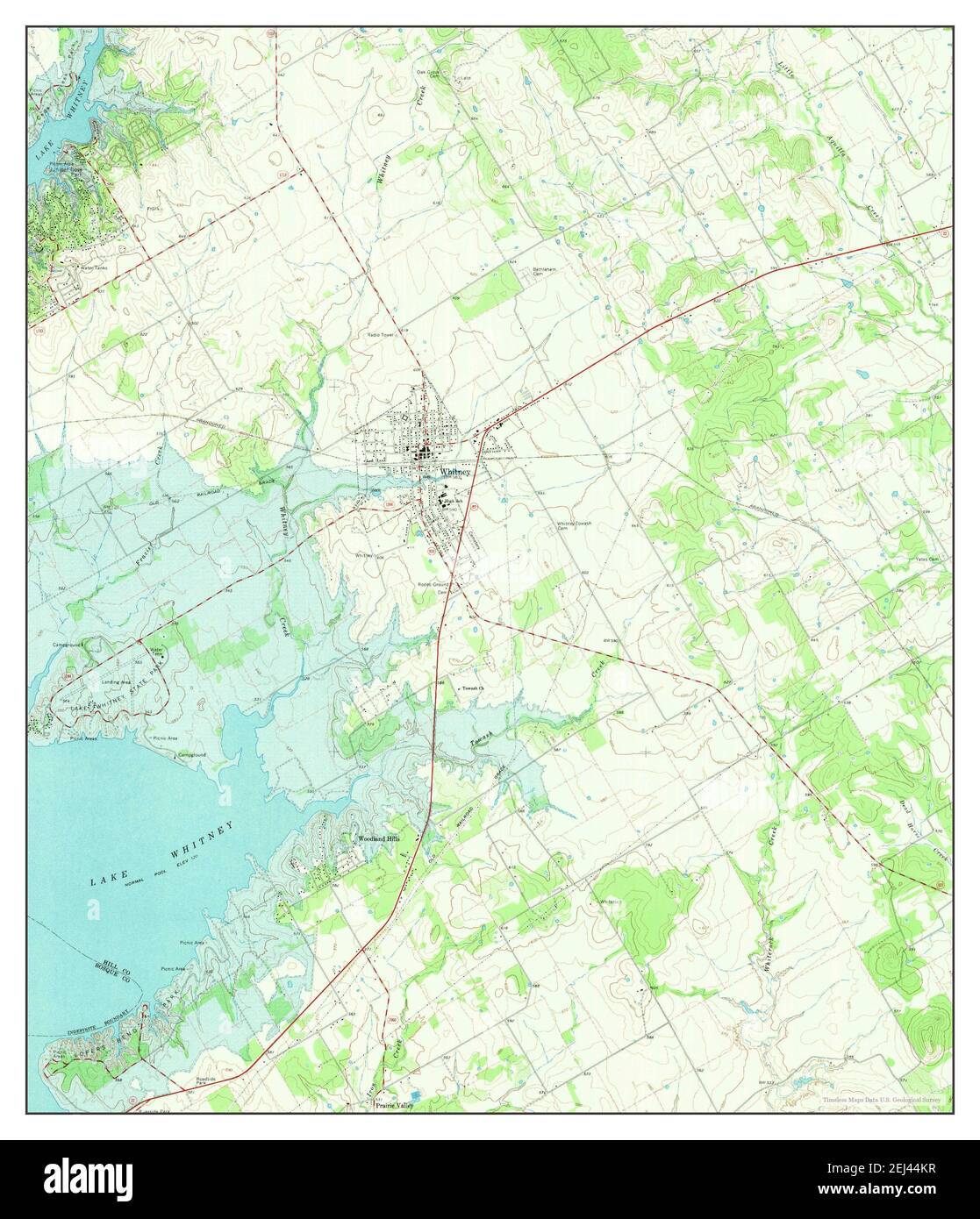 Whitney, Texas, map 1966, 124000, United States of America by Timeless