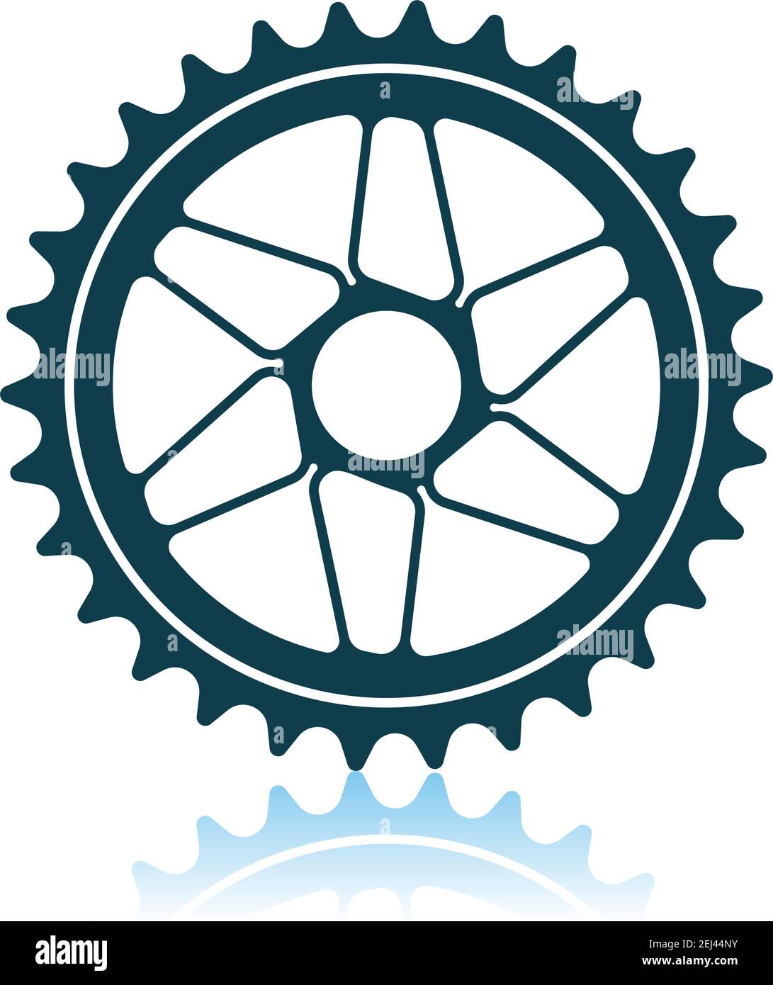 Bike Gear Star Icon. Shadow Reflection Design. Vector Illustration. Stock Vector